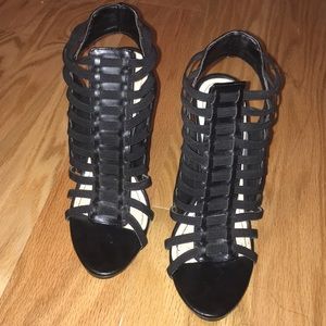 Black sandal heels